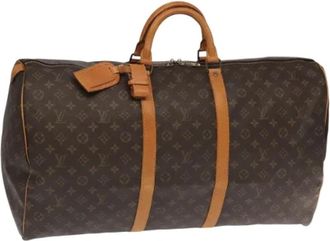 Louis Vuitton Pre-owned Canvas travel-bags - Dames - Vintage Weekendtas - Bruin - ONE Size - Leer - Vintage