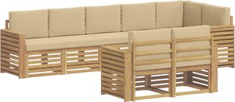 vidaXL Conjunto De Sof&aacute;s De Exterior 8 Uds. Y Beige Poli&eacute;ster Vidaxl