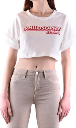 Philosophy di Lorenzo Serafini Stijlvol T-shirt - Dames - T-shirts - Wit - S - Katoen - Tops