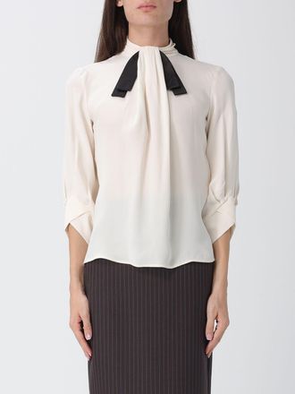 Elisabetta Franchi Long-Sleeved High-Neck Georgette Blouse