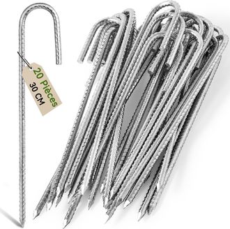 OEM Estacas De Anclaje De Acero Galvanizado De Alta Resistencia De 30 Cm, Inoxidables, Con Ganchos En J Para Tiendas De Campa&ntilde;a De Trampol&iacute;n - Adecuadas P