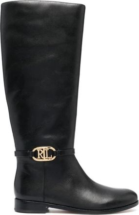 Ralph Lauren Bridgette Lange Laarzen - Dames - Hoge Laarzen - Zwart - 35 1/2 EU - Leer - Schoenen