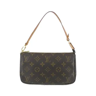 Louis Vuitton Marron Coated Canvas Pochette Pouch (Pre-Owned)