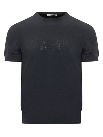 Givenchy Navy Blue Logo Sweaters