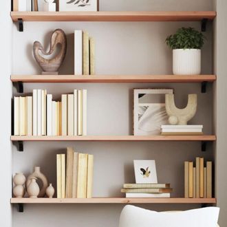 vidaXL Estante De Pared Madera Maciza De Roble Sin Tratar 100x30x2 Cm Vidaxl