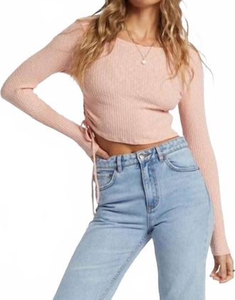 Billabong ItS A Vibe Long Sleeve Top In Dusty Peach