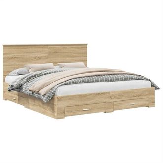 vidaXL Bed Frame with Drawer Sonoma Oak 180 x 200 cm Engineered Wood vidaXL