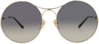 Chlo&eacute; 58mm Gradient Round Sunglasses in Gold Gold Grey at Nordstrom Rack