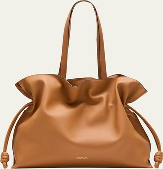 Loewe Flamenco XL Tote Bag in Napa Leather with Golden Foil Anagram