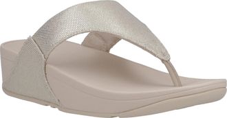 FitFlop Womens Fit Flop Lulu Coated Canvas Toe-Post Sandals in Beige