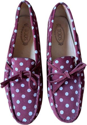 Tod's Polka Dot Suede Driving Mocassins Size 41