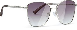 Lascana Sonnenbrille LASCANA, Damen, silber (silberfarben), Sonnenbrillen Sonnenbrille, modische Sonnenbrille mit grossen Gl&auml;sern, Damenbrille