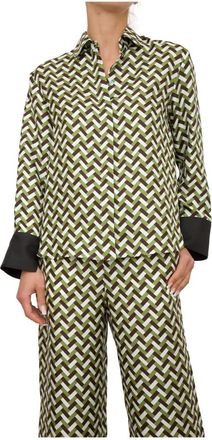 Max Mara Camicia Zijden Blouse - Dames - Overhemden - Veelkleurig - S - Overhemden