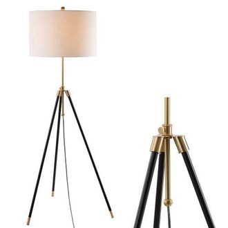 Jonathan Y Designs Lucius 67 Adjustable Metal LED Floor Lamp, Black/Brass in Black/Brass Gold at Nordstrom