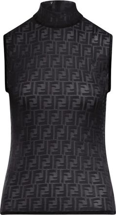 Fendi High-Neck Ff Jersey Top