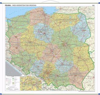 OEM Polonia 1:500.000. Mapa Mural Administrativo Y De Carreteras. Edici&oacute;n 2025