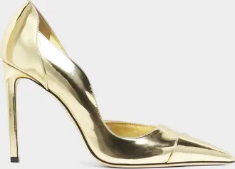 Jimmy Choo London 100mm Brigitte Metallic Leather Pumps
