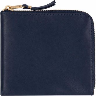 Comme Des Gar&ccedil;ons Half Zip Portemonnee - Dames - Accessoires - Blauw - Maat: ONE Size Leer