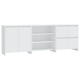 Berkfield Home 3 Piece Sideboard White Engineered Wood