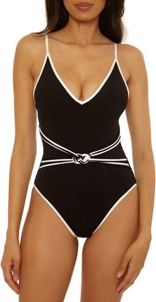 Trina Turk Triumph Braided One-Piece Swimsuit in Black at Nordstrom, Size 14