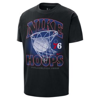 Nike Philadelphia 76ers Courtside Nike Mens NBA Max90 T-Shirt in Black | HQ1275-010
