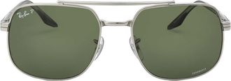 Ray-Ban Polarized Dark Green Square Unisex Sunglasses RB3699 003/P1 56