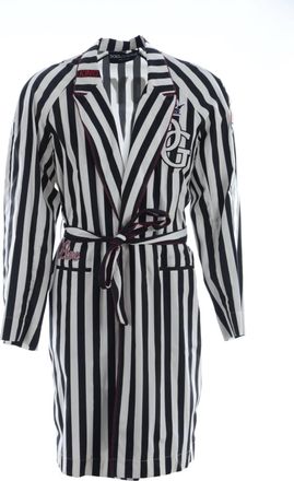 Dolce & Gabbana Mannen Zwart Jasje Nachtjapon Wit Katoenen Badjas