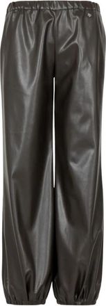 Aniye By Wide-Leg Faux Leather Broeken - Dames - Leren Broeken - Bruin - S - Leer - Broeken