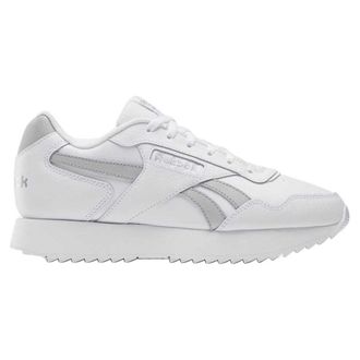Reebok Women Glide Ripple Double Sneaker, White/White/Silver Met., 6.5