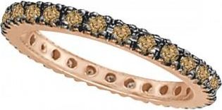 Allurez Champagne Diamond Eternity Ring Band in 14k Rose Gold (0.50ct)