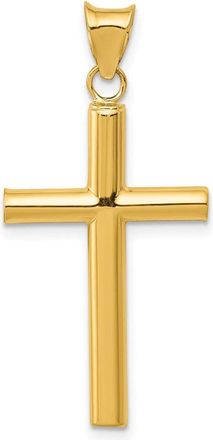 Diamond2Deal 14k Yellow Gold Polished Hollow Cross Pendant