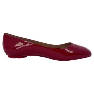 Ferragamo Salvatore Ferragamo Horsebit ballerinas in bordeauxrood lakleer