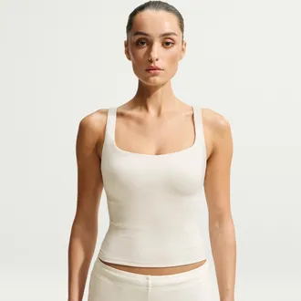 Nike Womens SKIMS Matte Square-Neck Tank Top in White | IR5037-108