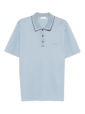 Ferragamo cotton detail polo shirt - Blu