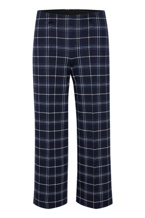 Part Two Womens Wide Leg High-Wrap Fabric Trousers, Night Sky Check, XS