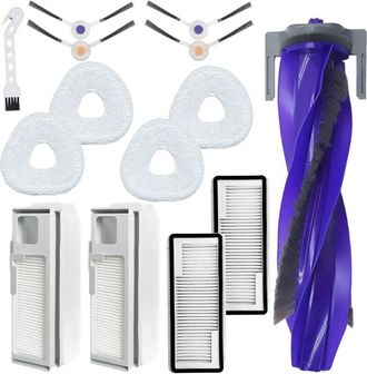 OEM Accesorios Aplicables Para La Pieza De Repuesto De La Aspiradora Robot Narwal Freo X Ultra / J4 / J4 Lite: Cepillos Giratorios + 4 Pa&ntilde;os + 2 Bolsas Pa