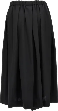 Comme Des Gar&ccedil;ons Womens Black Wool Midi Skirt