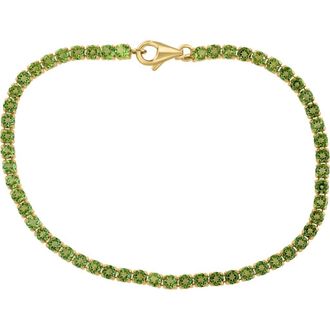 Effy 14K Yellow Gold Peridot Tennis Bracelet in Yellow Gold/Green at Nordstrom Rack, Size 7