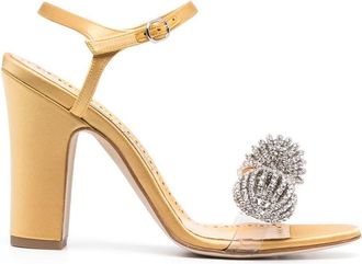 Manolo Blahnik Ostria 90mm star-embellished sandals - women - PVC - 38 - Yellow