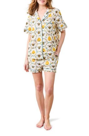 Printfresh Short Organic Cotton Pajamas Set in Cream at Nordstrom, Size X-Small