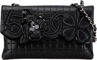 Chanel Pre-owned Vintage Quilted Shoulder Bag - Dames - Vintage Schoudertas - Zwart - ONE Size - Leer - Vintage