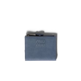 Miu Miu Small Leather Wallet, Woman, Aviation Blue