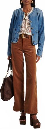 Frame Denim Le Slim Palazzo Modernist Pocket Wide Leg Pants In Maple Brown