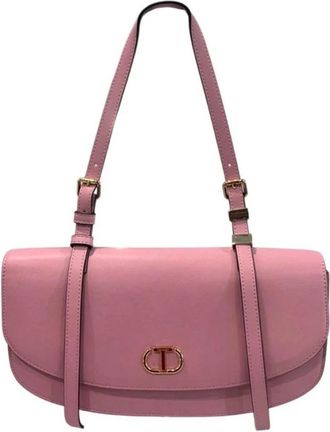 Twinset Schoudertas met goudkleurige gesp - Dames - Schoudertassen - Roze - ONE Size - Tassen
