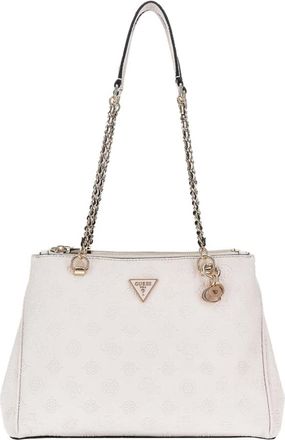 Guess Bolso de Hombro Blanco con Logo Peony - Bags - Mujer - Blanco - ONE SIZE