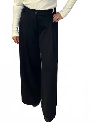 Democracy Ab Solution Pleated Wide Leg Trouser In Black