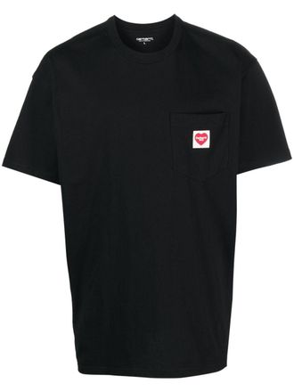 Carhartt Work in Progress T-shirt met logopatch - Zwart