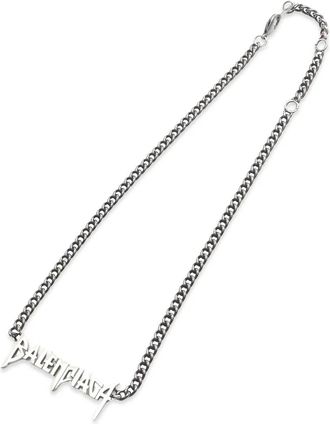 Balenciaga Collana Typo Metal anni 2010 - Argento