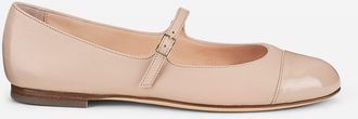 AGL Milly Cap Toe Ballet Flat in Beige Nappa at Nordstrom, Size 38.5