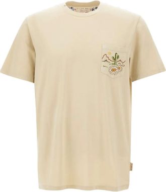 Bob embroidered-pocket T-shirt - men - Cotton - L - Neutrals